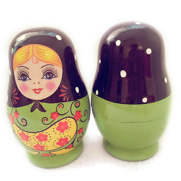 5PCS Creative Small Belly Nesting Dolls Matryoshka Doll Handmade Painted Set Toy Wishing Russian Doll Crafts