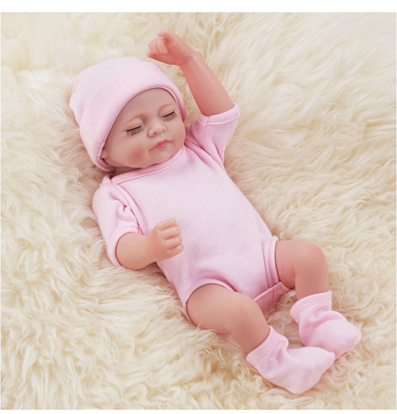 Reborn Newborn Baby Realike Doll Handmade Lifelike Silicone Vinyl Weighted Alive Doll for Toddler Gifts 11 inches Dolls Kids Playmate Gifts