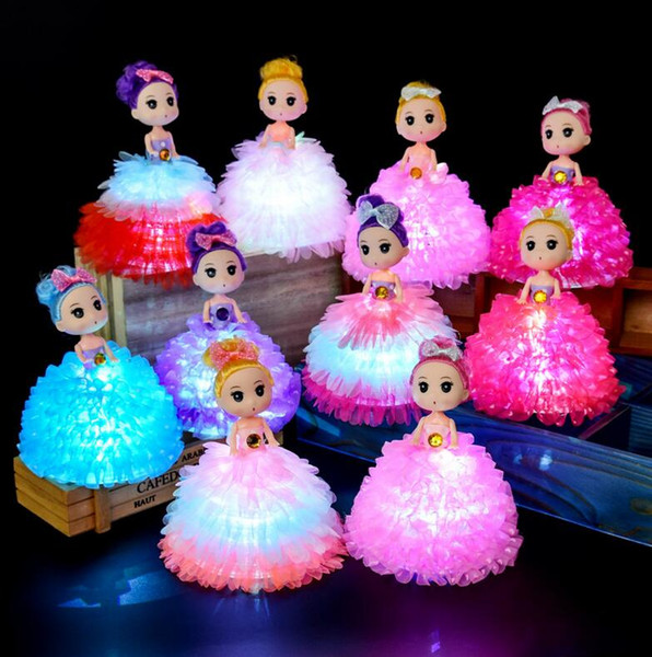 2019 Light up Princess Doll Handmade Confused Doll Baby Multi-Color Led Flashing Cartoon lovely Beautiful Gift Toys for Little Girl Children