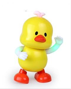 Electronic Pets suzakoo Eletronic vocal toy hand swing walking dancing cartoon duck with sing sound light feature