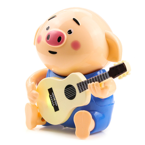 Electronic Pets suzakoo Cartoon pig playing guitar arm swing eletric vocal toy one pcs