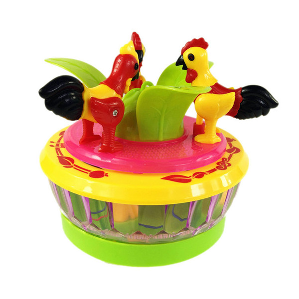 Suzakoo Eletronic pet eletric toy light and music roation Cartoon chickens eat rice simulation vocal toy game for children