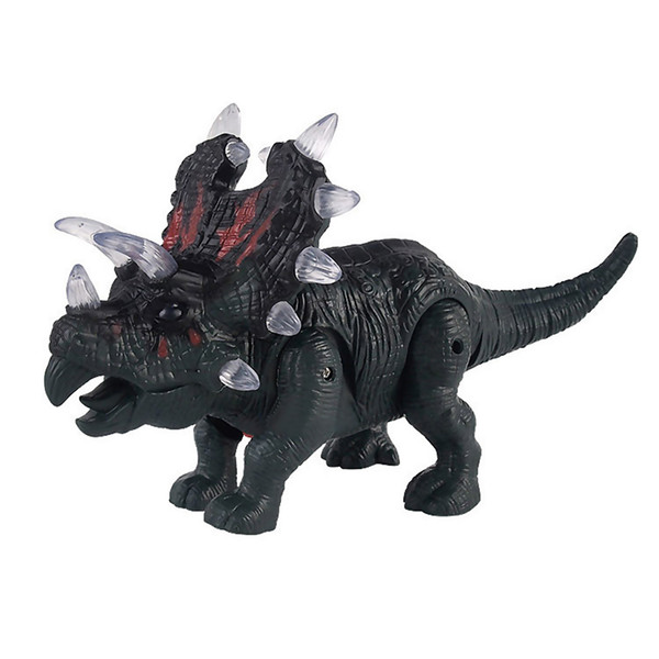 Child Realistic Electric Walking Dinosaur Toy Sound Lights Triceratops Figure