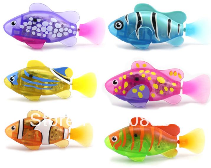 free shipping 8 color LED Novel Robofish Electric Toy Robo Fish,Emulational Robot Fish,Electronic pets