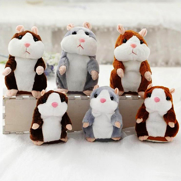 Talking Hamster Plush Baby Toys Christmas gift Easter Toy Cute 15cm Anime Doll Toys Kawaii Speak Talking Sound Record Hamster 3 Colors