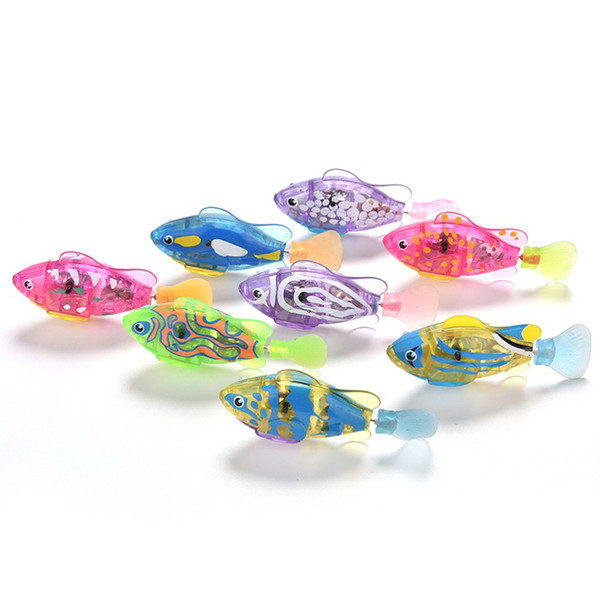 Electronic Fish with Light Baby Kids Bath Water Toys Robotic Fish Electronic Pets Gift for Children