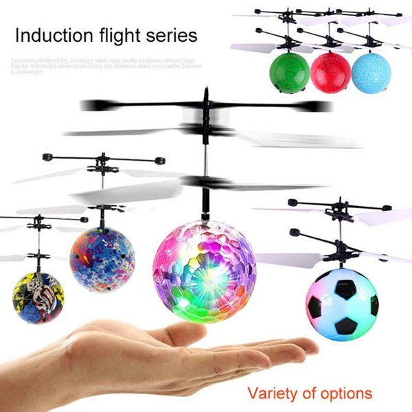 Children's Flying Ball Luminous Toys Fancy New Mini Aircraft Levitated Light Up Smart Sensor Kids Luminosas Gift Order 6 Pcs Mix Wholesale