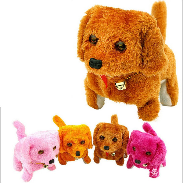 Electronic Dog Toy Fast Delivery New Battery Powered Steel Brown Yellow Pink Plush Walking Barking Electronic Dog Toy c514