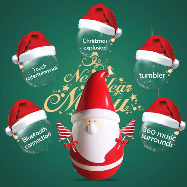 Santa Claus Speaker Santa's tumbler Bluetooth speaker Tumbler Touch Music Player Roly-Poly KT08 Bluetooth Speaker