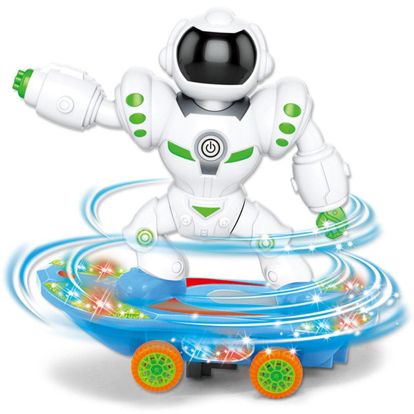 Robot Toy Skateboard Robot Skateboard 30cm Large Size Music Baby Toys Dancing Gifts Astronaut Voice-Activated Sensors