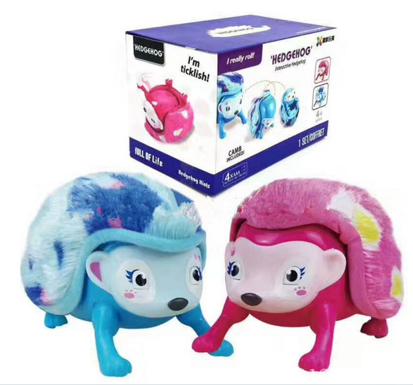 Interactive Electronic Pet Hedgehog with Multi-modes Lights Sounds Sensors Light-up Eyes Wiggy Nose Walk Roll Headstand Curl up Giggle Toys