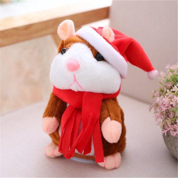 Talking hamster mouse mascot Christmas toy talk sound recording hamster plush educational toy for kids Christmas gift