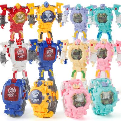 New hot sales Creative cartoon deformation electronic watch cool deformation robot toy children's puzzle watch toys