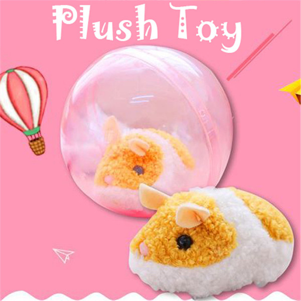 Cartoon Simulation Hamster Toy For Children Interactive Toys Rolling Hamster Toy Transparent Ball Electric Plush Toy Gift