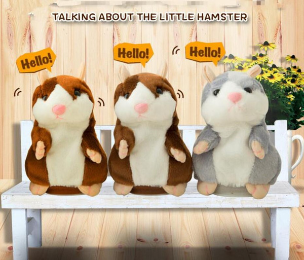 2018 Cute 15cm Talking & Walking Animal Hamster Kawaii Speak Talking Sound Record Hamster Electronic Pet Talking Plush Toy Kids Gift