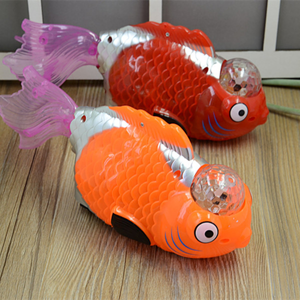 Yiwu ten yuan store toys wholesale electric small goldfish toy toy electric universal toy fish