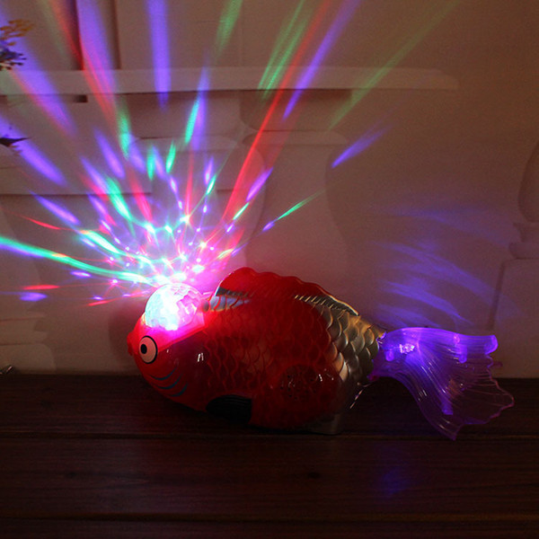 The new creative music light music electric flash fish fish stall children flash toys wholesale