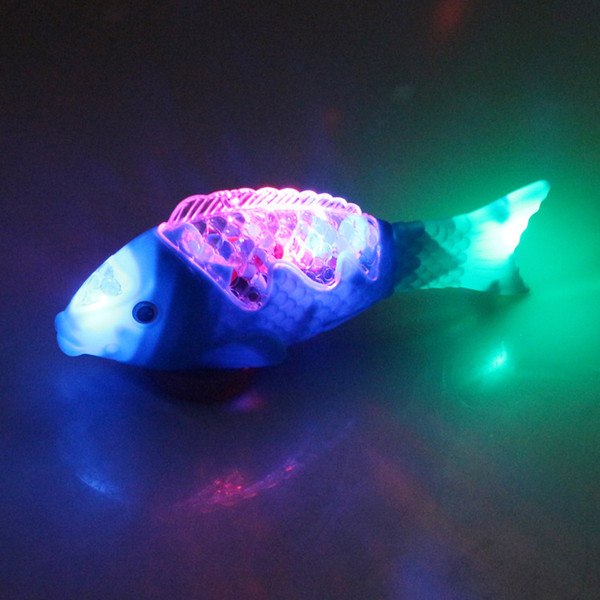 Package mail transparent electric fish body glow with light music rocking fish Night market stalls supplies wholesale