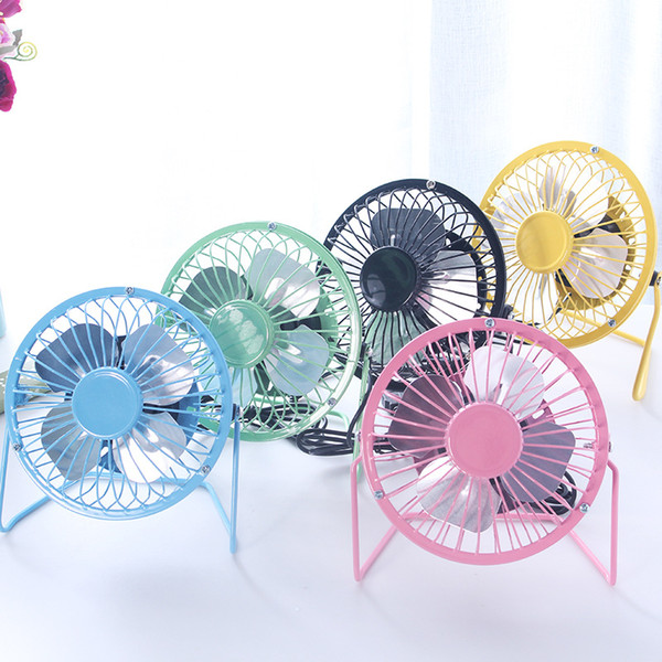 Aluminum leaf Quiet Mini Table Desk Personal Fan Portable Metal Cooling Fan for Office Home High Compatibility USB charging Fans C6614