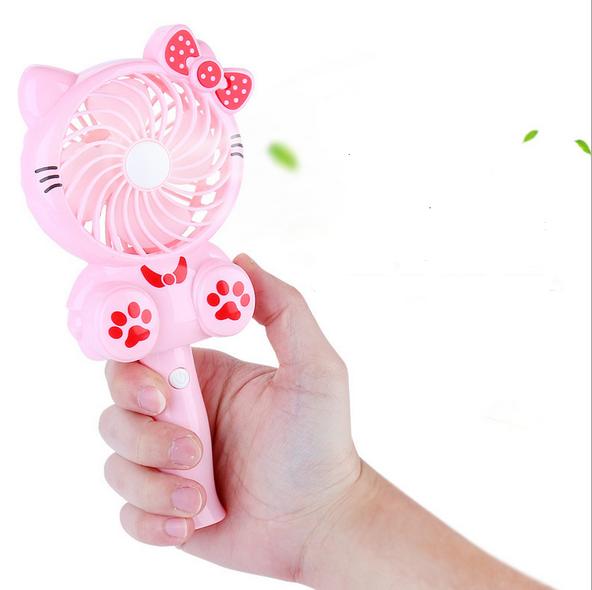 Mini USB Rechargable Cartoon Handheld Air Fan Cat Rabbit Design Summer Air Cooler Foldable Cooling Fan for Boys Girls Kids Students Gift hot