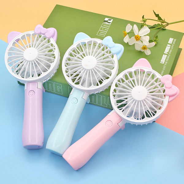 Mini Folding Portable Fan Summer Air Cooler Cooling Handheld Fans Cartoon Cat USB Rechargeable Foldable Fan Kids Toys LA728