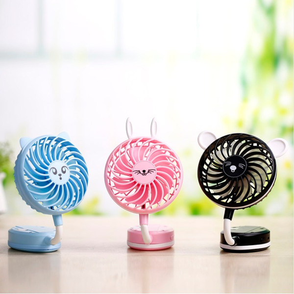 Mini cartoon electric fan super quiet fan rechargeable lithium battery handheld portable USB fan Summer must-have