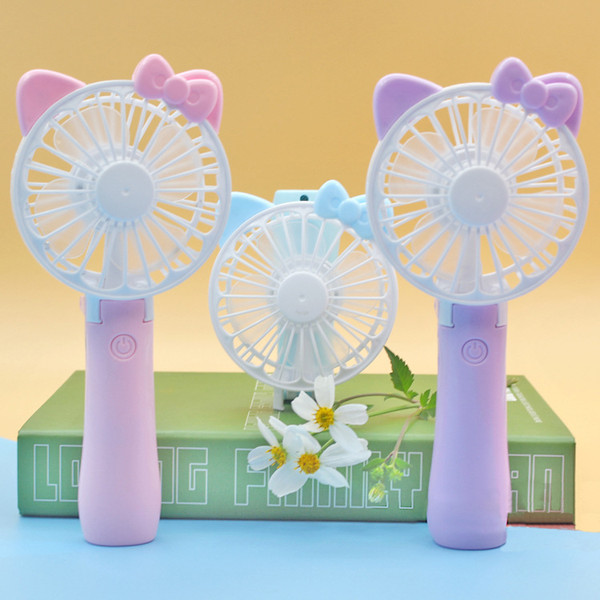 Mini Folding Portable Fan Summer Air Cooler Cooling Handheld Fans Cartoon Cat USB Rechargeable Foldable Fan Kids Toys LA728-2