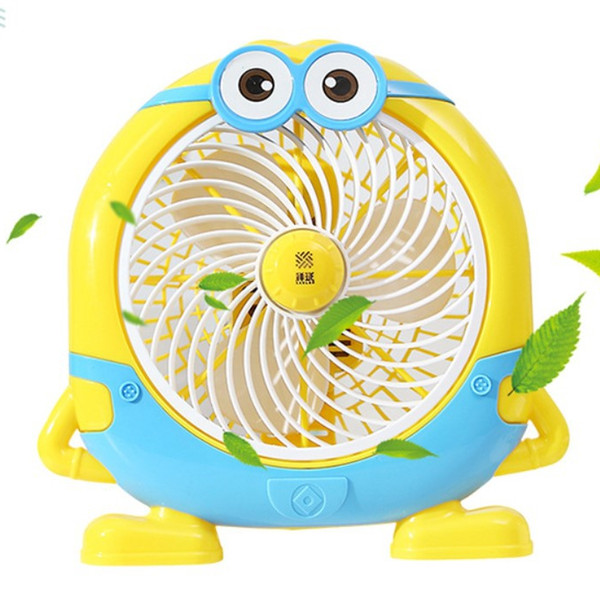 Minions Cartoon Small Fan Mini Student Dormitory Electric Fan Office Rotary Dormitory Silent Desk Fan