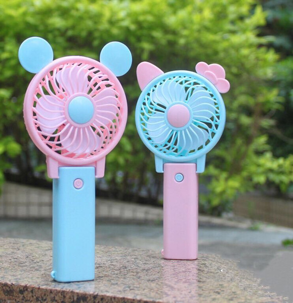 Mini Folding Portable Handheld Fan Cute Cat Mouse USB Rechargeable Foldable Summer Air Cooler Cooling Indoor Outdoor Fan Fashion Fan