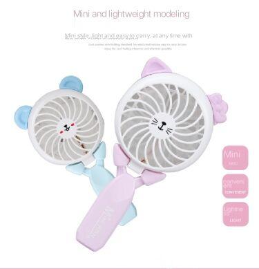 Factory direct selling summer cool toy cartoon handheld mini electric fan USB rechargeable folding electric fan