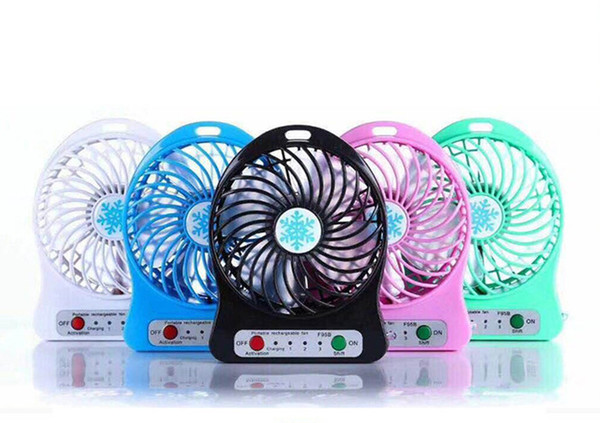 Mini Portable Fan Multifunctional USB Rechargerable Kids Table Fan LED Light 18650 Battery Adjustable 3 Speed for Indoor Outdoor Kids