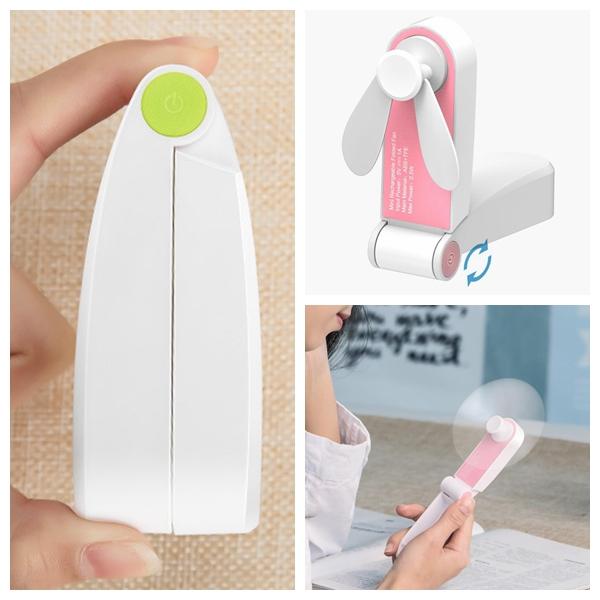 Cute safe USB handheld folding pocket electric fan chargeable portable speed adjustable for office outdoor Dda735 Party Favor