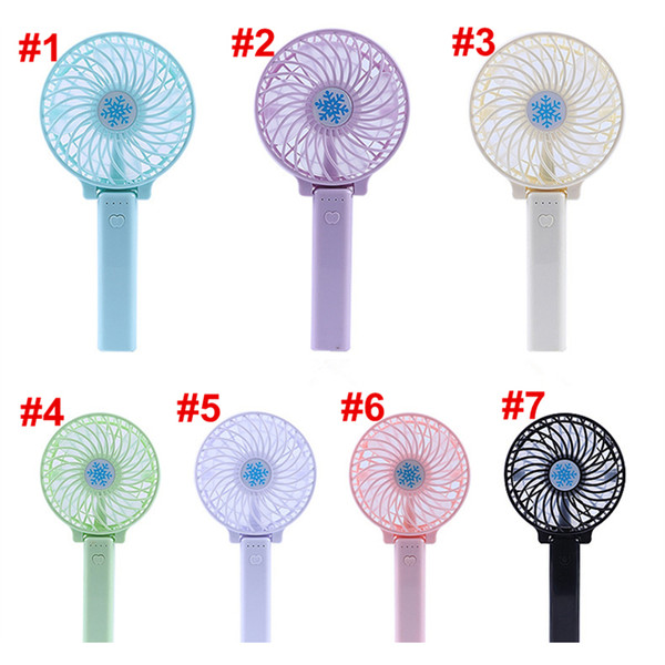 Handy Usb Fan Foldable Handle Mini Charging Electric Fans Snowflake Handheld Portable For Home Office Gifts RETAIL BOX