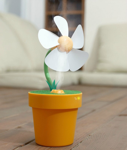 4Colors Mini Air Purifier Spray Water Desk USB Humidifier Flowers Pot Shade Portable Cool Mini Fans Office Home Fans Kids Gifts