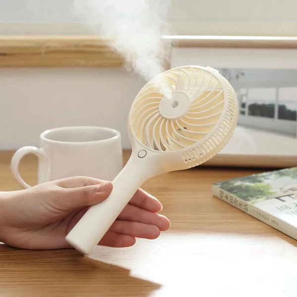 Hot Handheld Electric Fan Outdoor Moisturizing Mini Usb Charging Portable Humidifying Spray Small Fan Summer Cooling Fan