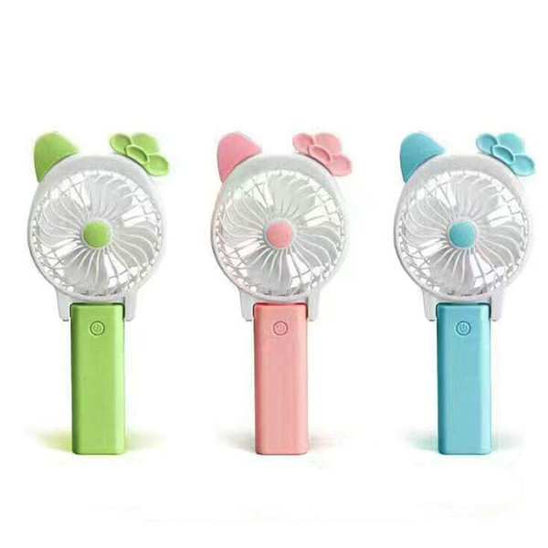 Mini Folding Portable Fan Cartoon Cat Mouse Rabbit USB Rechargeable Foldable Handheld Summer Air Cooler Cooling Fan Portable fan C4131