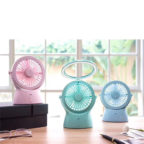 Wholesale computer desk mini fan, easy to carry shaking head USB night light fan desk, light creative fan, 