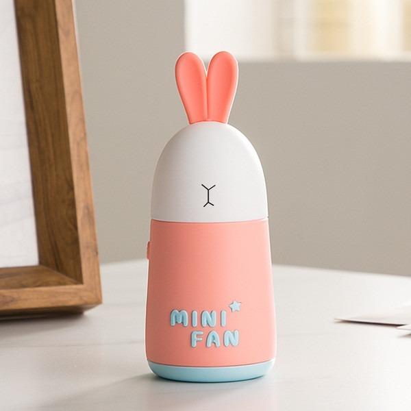 Mini Fan Handy Portable cute Rabbit fan USB Rechargerable Charging Electric Fans Kids Table Fan for Indoor Outdoor Home Office RETAIL BOX