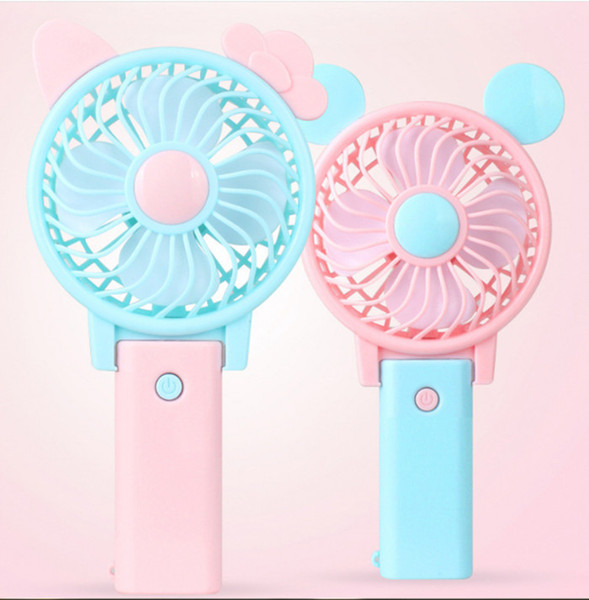 Mini Folding Portable Fan Cartoon Cat Mouse USB Rechargeable Foldable Handheld Summer Air Cooler Cooling Fan Portable Fan Kids Toys