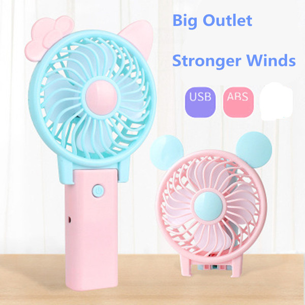 Mini Folding Portable Fan Cartoon Rabbit USB Rechargeable Foldable Handheld Summer Air Cooler Cooling Fan Portable Comfortable Fan Kids Toys