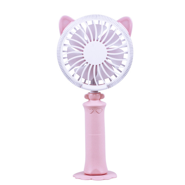 Cat Fan Rechargeable Led Lighting Fan Electric Gadgets Handheld Twist Night Light Air Conditioner Cool Summer Cartoon Kids Toys