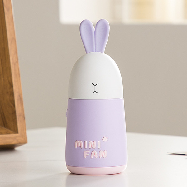 New Mini Fan Handy Portable cute Rabbit fan USB Rechargerable Charging Electric Fans Kid Table Fan for Indoor Outdoor Home Office RETAIL BOX