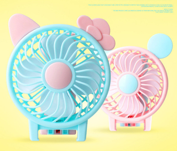 Mini Folding Portable Fan Cartoon Cat Mouse USB Rechargeable Foldable Handheld Summer Air Cooler Cooling Fan Portable Fan Kids Toys Free DHL