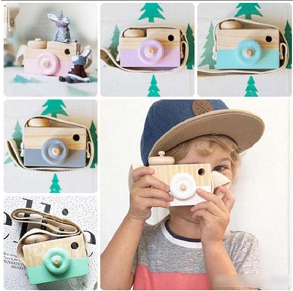 Cute Wooden Toy Camera Baby Kids Hanging Camera Photography Prop Decoration Children Educational Toy Birthday Christmas Gifts