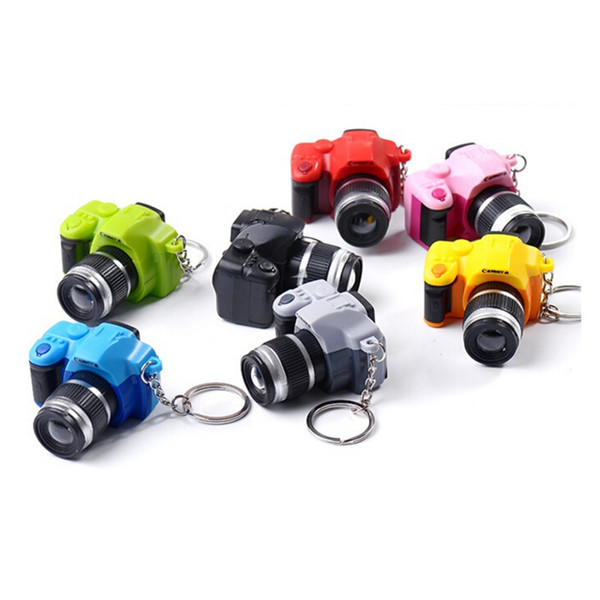 LED Cameras Car Key Chains Toys Cameras Light Up Toys Keychain Camera Sound Glowing Pendant Doll Gifts