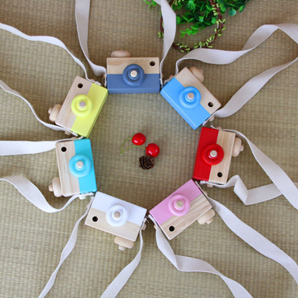 Cute Wooden Toy Camera Baby Kids Hanging Camera Photography Prop Decoration Children Educational Toy Birthday Christmas Gifts