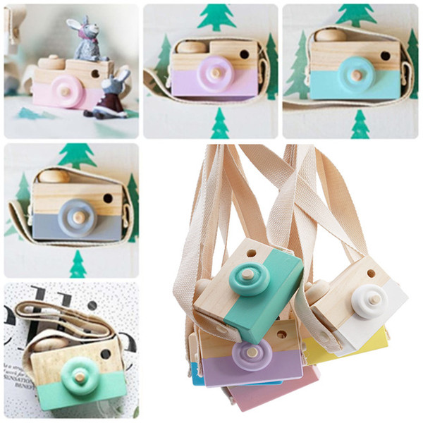 Wooden Toy Camera Creative Toy Neck Photography Prop Decor Children Festival Gift Baby Educational Toy Holiday Gift to Baby In Stock