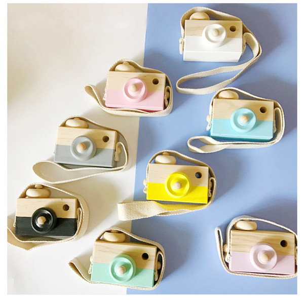 Mini Cute Wood Camera Toys Camera Photography Prop For Baby Children Fashion Clothing Accessory Toys Birthday Gifts