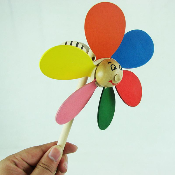 Baby Toys Traditional Classic Nostalgic Wooden Toys Flower Bee Windmill Child Windmill Wooden Toys Gift