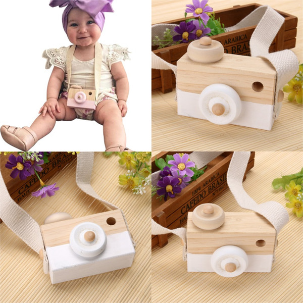 Wholesale- New Baby Kids Wood Camera Toys Children Fashion Clothing Accessory Safe And Natural Toys Birthday Educationa Toy Gift SA891777